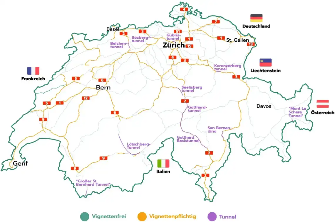 Mapa drogowa w języku szwajcarskim